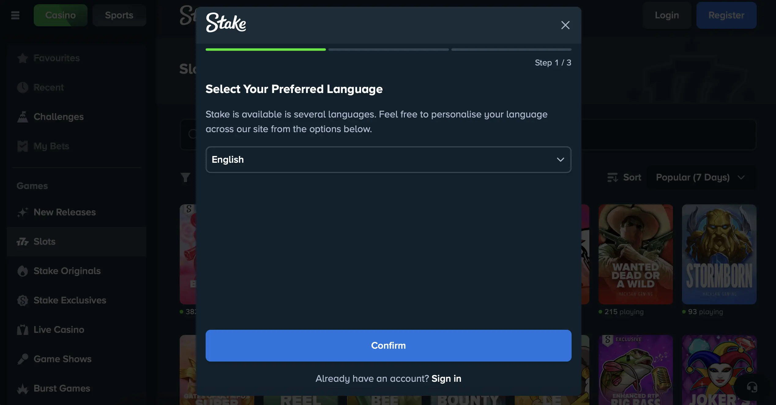 Play online Stake Casino Play online Stake Casino